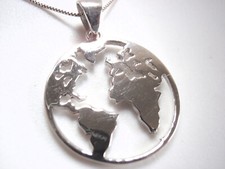 Weltkarte 925 Sterling Silber