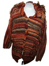 NEPAL ETNIC STIL HANDARBEIT  DAMEN STRICK JACKE CAPE EHER Gr. 46  POLYACRYL