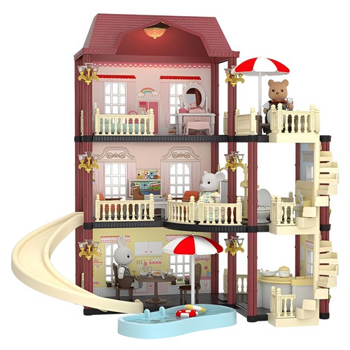 Puppenhaus mit möbeln und - puppenhaus,