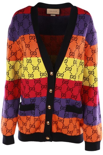 Gucci multi cotton cardigan - multi, gg