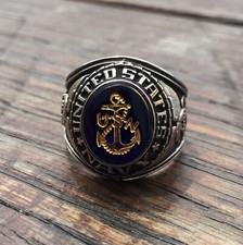 US United States USN Navy Style Metal Retro Honor Ring