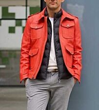 Herren Leder Trucker Jacke