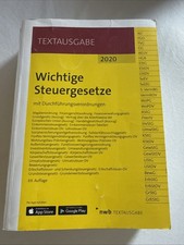 Wichtige Steuergesetze mit Durchführungsverordnungen 69. Auflage 2020