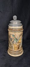 Alter Bierkrug Mit Zinndeckel
