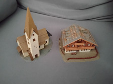 Spur n Dorfkirche 15cm hoch, große Berghütte 12x12x6