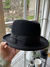 Habig Wien Schwarzer Herren Hut Wollfilz Vintage