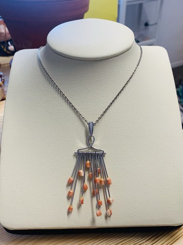 Korallen mit silber - , kette
