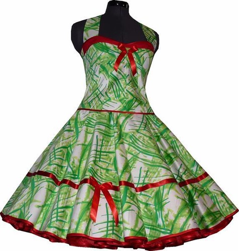 Petticoatkleid weiß schwarz