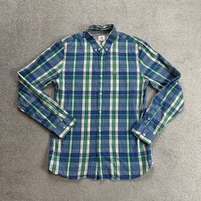 LACOSTE LIVE! Herren Hemd Shirt Gr 40 Logo Kariert Logo Langarm 30602 Blau Grün