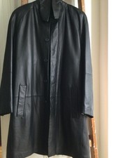 Herrn butterweiche Ledermantel, schwarz, neu ohne Etikett, gr 54