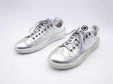 Momino Kinder Sneaker Freizeitschuh Turnschuh Leder silber Gr. 37 EU Art.2597-95