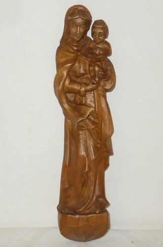 Alte geschnitzte heiligenfigur - geschnitzte,