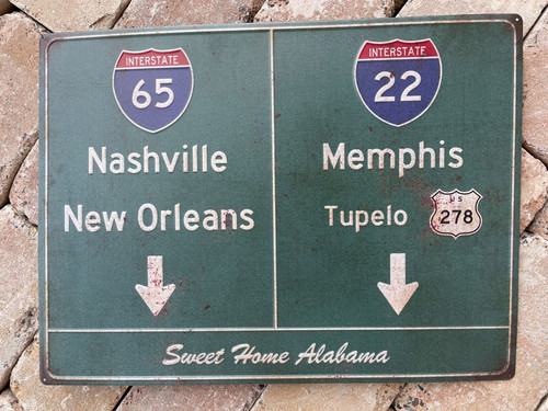 Blechschild nashville memphis - blechschild,