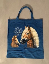 blaue tote bag mit pferdemotiv