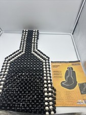 Walser CarComfort Sitzauflage Holzperlen – Massage Sitzmatte Auto schwarz/weiß