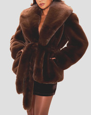 Glam jacke kunstpelz braun - jacke,