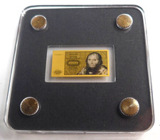 999 Gold 1/500 Unze Barren Deutschland 1000 Mark Banknote Serie I Farbe