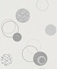Vliestapete silber grau Kreise