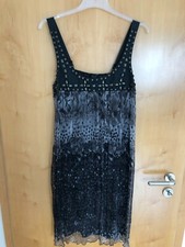 PASSPORT - Exklusives Chiffon Kleid Gr. 38 - Träger und Decollete mit Pailetten