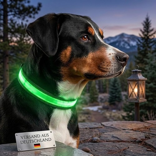 Led hundehalsband grün - hundehalsband,