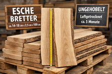 Esche Bretter sägerau 100 cm
