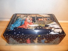 Dose Blechdose  Klappdose leer E. Otto Schmidt Nürnberger Lebkuchen mit Krippe J