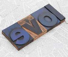 "LOVE" Holzbuchstaben Drucklettern Vintage shabby chic letterpress wood type