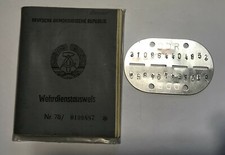 DDR: Ausweis: Wehrdienstausweis mit Erkennungsmarke - #1