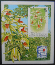 Solomon Inseln 1995, Block, Blumen, Orchideen, ** postfrisch