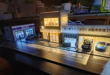 1:64 Diorama Parkplatz Modell LED Lichit Diecast Garage Modell Display Case DE