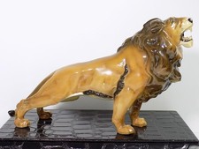 Antiker Hutschenreuther Löwe Porzellan Figur Kunstabteilung polychromer Bemalung