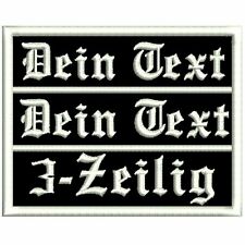 NAMENSSCHILD mit Wunschtext 3-ZEILIG Aufnäher Biker Patch Kutte (10 x 8 cm)