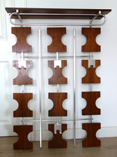 50er 60er 70er Mid Century Garderobe Wandgarderobe Hutablage Teak Danish Modern