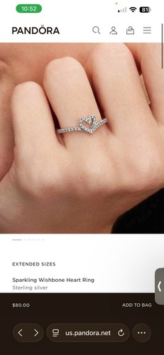 Pandora sparkling wishbone - pandora,