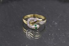 Schlangenring, Smaragd-Diamant Goldring, 750er Gold, 18 Karat