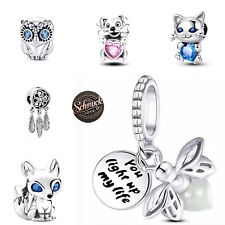 Charms-Anhänger Silber für Pandora Armband Katze Hund Glühwürmchen Eule Fuchs 💝