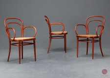 Thonet 214 F Wiener Kaffeehausstuhl Bugholz Stuhl Mahagoni Geflecht Vintage