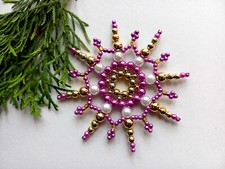 Perlenstern weiß gold lila  10 cm