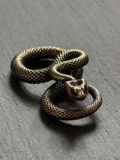 Schlange Messing Massiv | Python Figur Metall | Deko Tierfigur | Geschenk