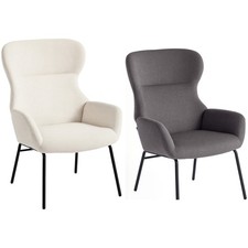 HOMCOM Ohrensessel Wohnzimmer Sessel Loungesessel Relaxsessel mit  Stahlbeine