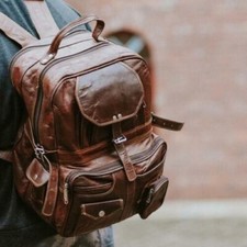 Leder Tasche Rucksack Backpack