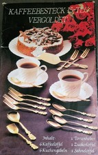 Kaffeebesteck 15-teilig, Vergoldet, Original Verpackt