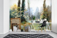 3D Wald Bäume C556 Tapete