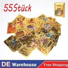 55 Stk Pokemon Karten Deutsch Gold mit Verpackung Mint Vmax Vstar V Mega Shiny