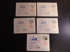 Sowjetunion 1991, 5 Belege "Atomeisbrecher Nordpol Expedition", div. Stempel/US