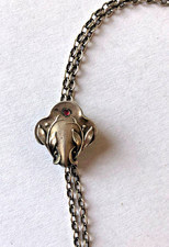 antike Uhrenkette mit Schieber 800 Silber Jugendstil