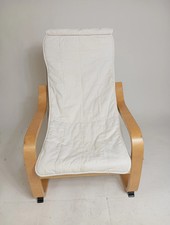 IKEA POÄNG Hocker Weiß Baumwolle Gesteppt Modern Damen Guter Zustand