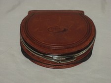 Geldbörse Leder braun Hufeisen Damen Portemonnaie Halbrund Portmonee