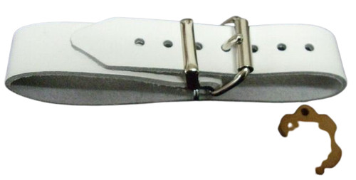 Lederriemen weiss mit - 4,
