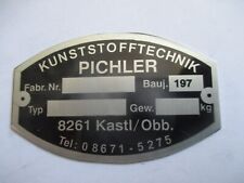 Typenschild Schild S85 Pichler Verkleidung BMW Gkf Rennverkleidung